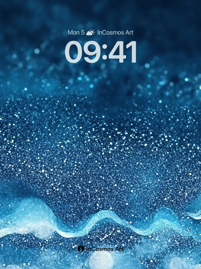 Cosmic Frost Wallpaper with Starlight Waves