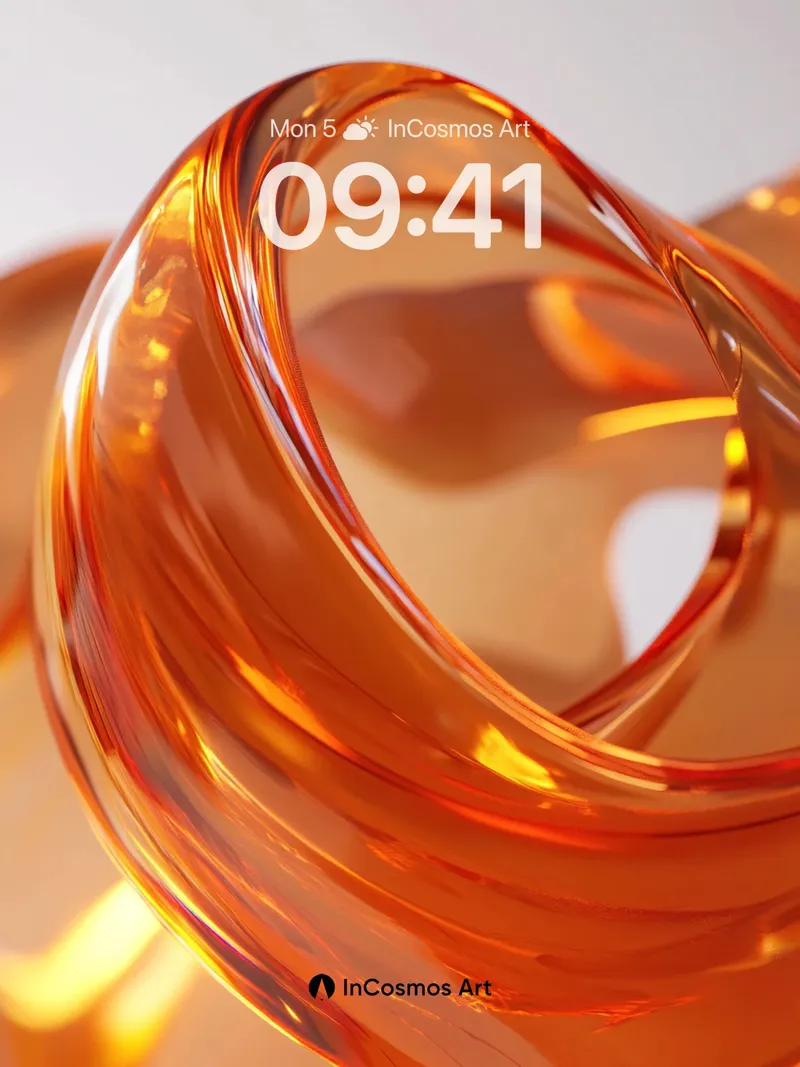 Liquid Amber Wallpaper with Golden Veins