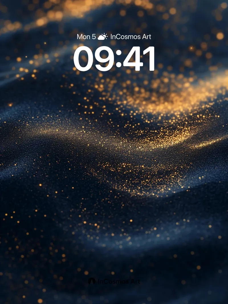 Golden Dust Mirage Wallpaper with Celestial Flow