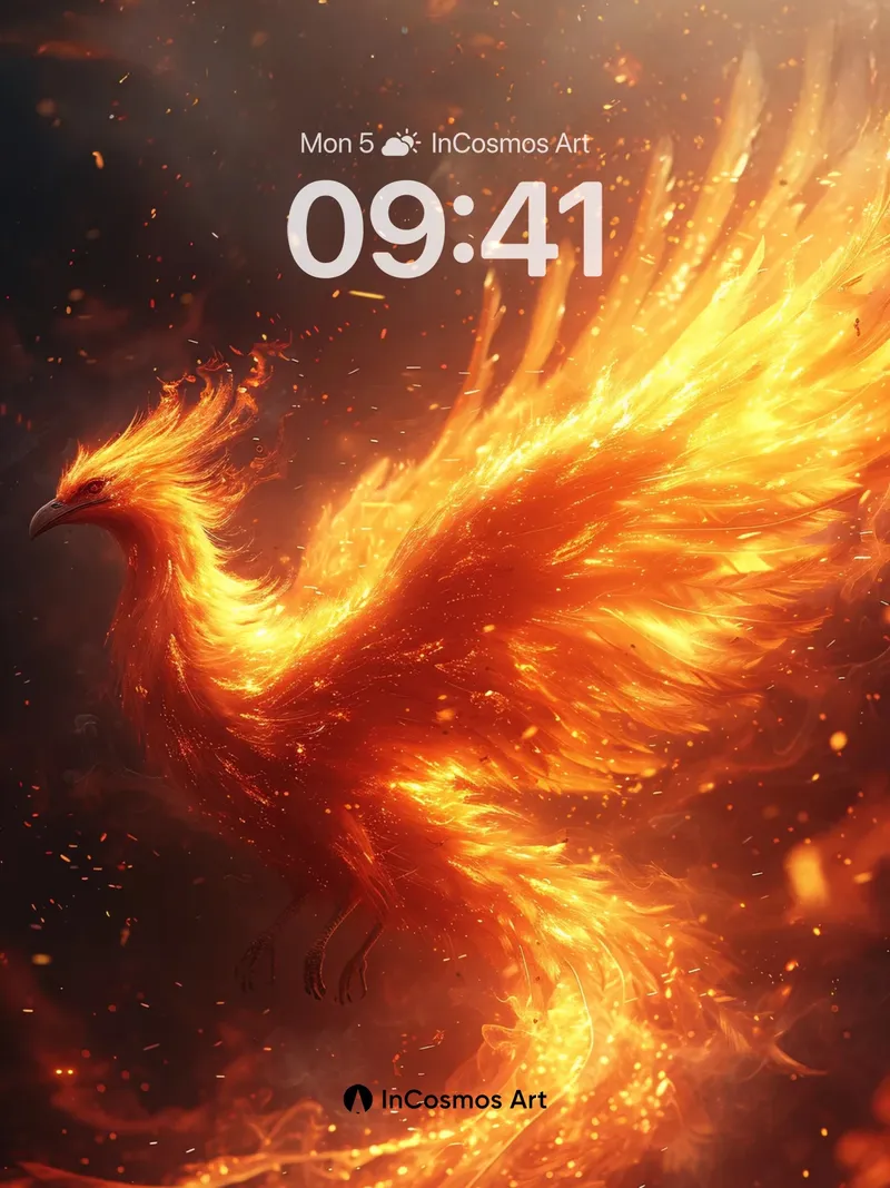 Phoenix Flame Wallpaper with Ember Trails