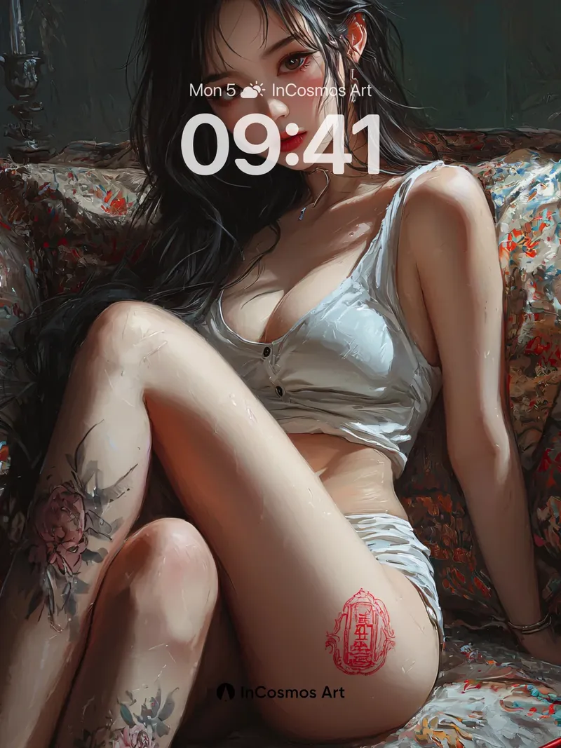 Velvet Shadow Wallpaper with Crimson Seal