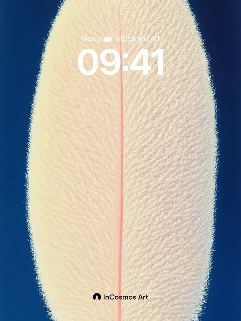 Serene Feather Wallpaper with Soft Light Veil