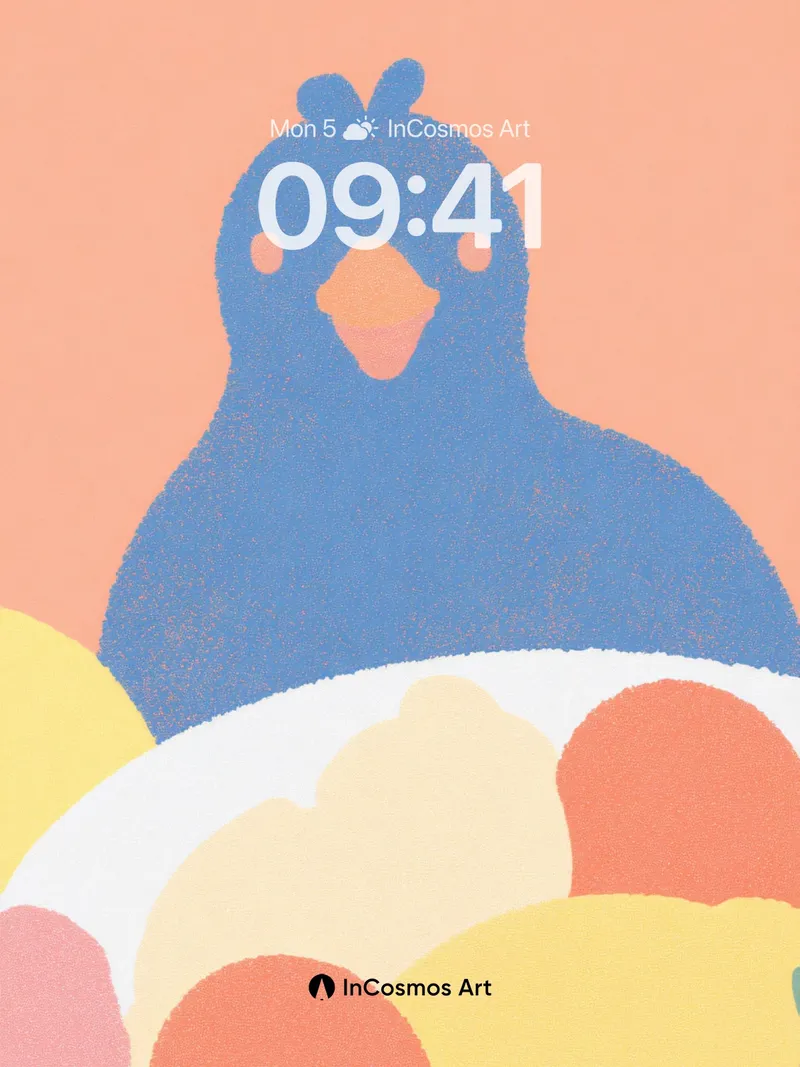 Whimsical Bluebird Wallpaper with Pastel Clouds