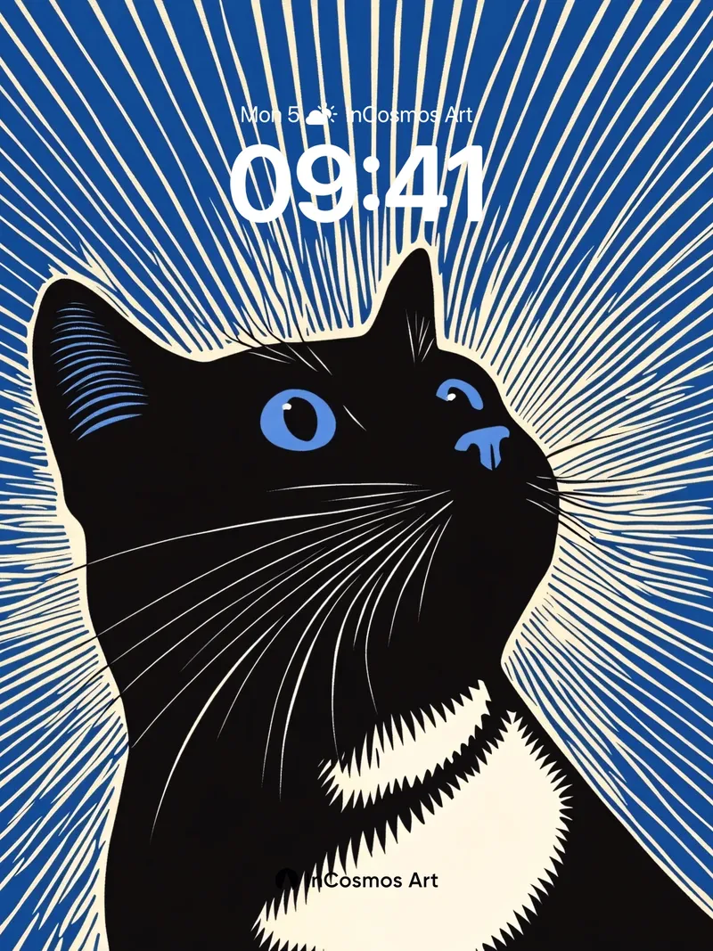 Electric Whisker Wallpaper with Radiant Blue Burst