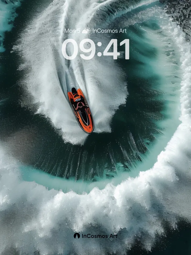Whirlwind Ocean Wallpaper with Spiral Surge