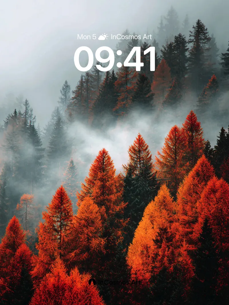 Crimson Hush Wallpaper with Mist-Weave Depths