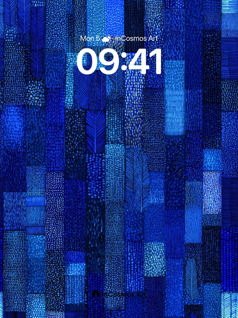 Deep Indigo Tapestry Wallpaper with Feathered Patterns