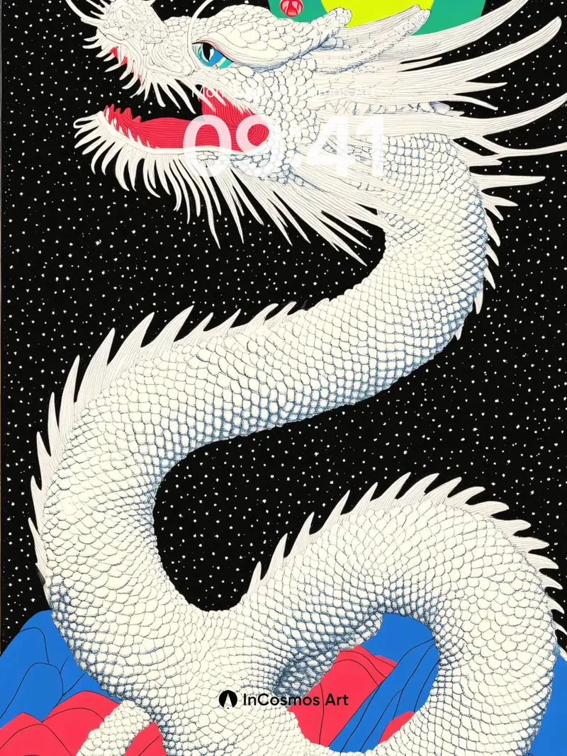 Celestial Serpent Wallpaper with Cosmic Eye