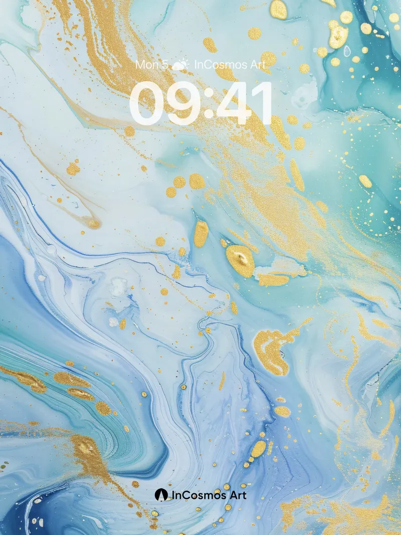 Liquid Sky Wallpaper with Golden Veins