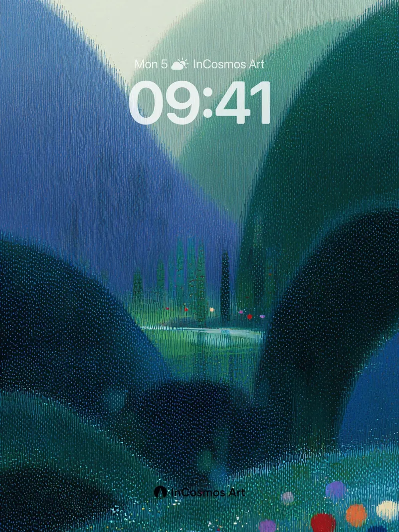 Whispering Valley Wallpaper with Floating Dots