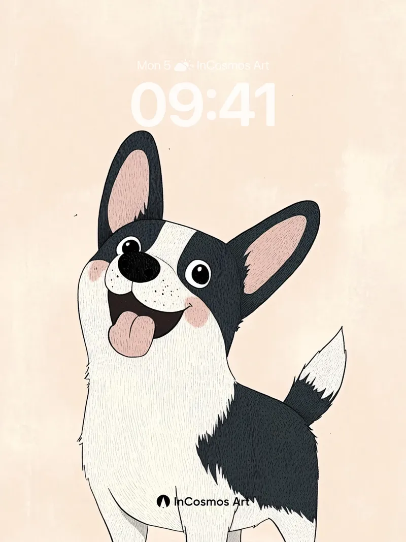 Playful Pup Wallpaper with Joyful Ears