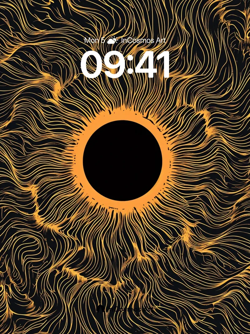 Golden Vein Wallpaper with Cosmic Eye