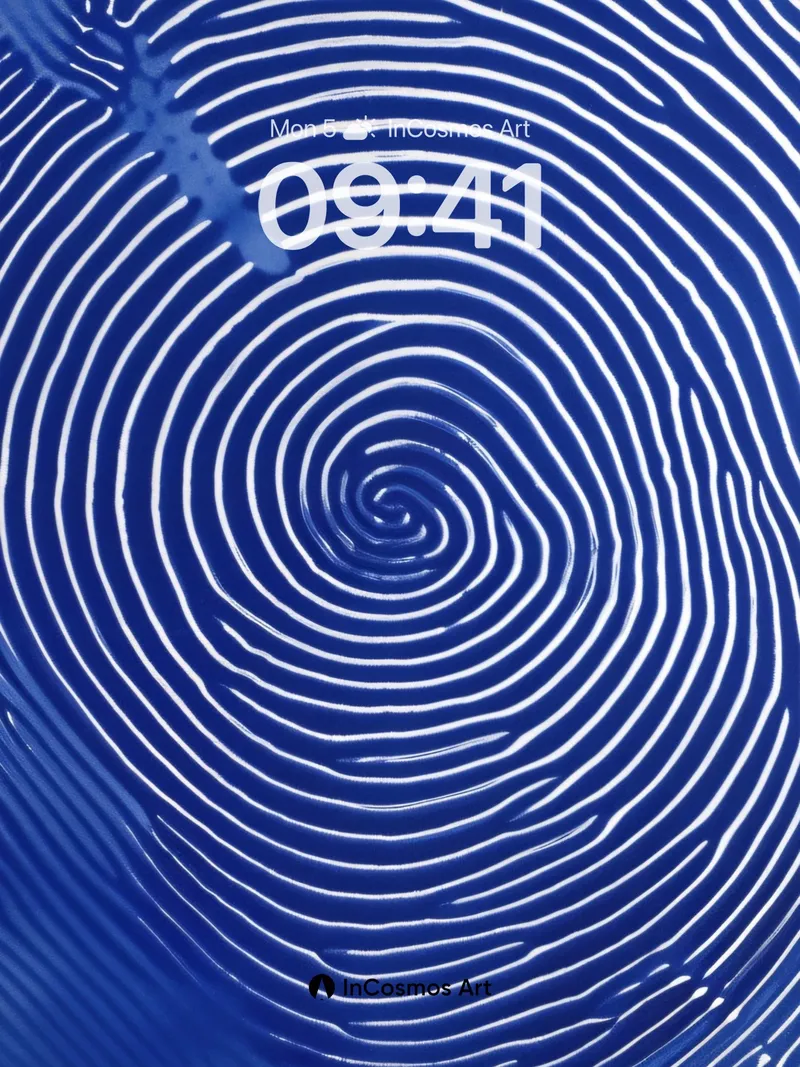 Spiral Echo Wallpaper with Deep Blue Currents