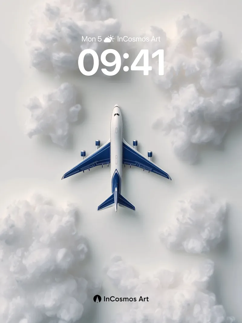 Serene Skyline Wallpaper with Floating Clouds