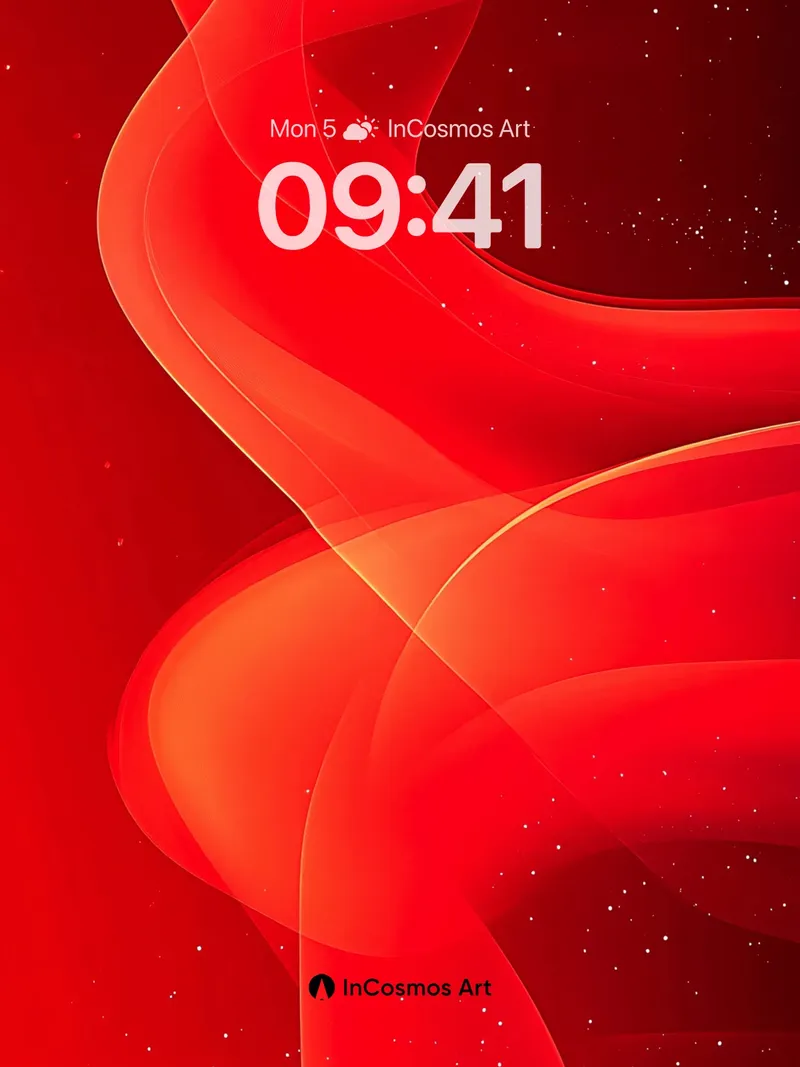 Crimson Flow Wallpaper with Starlit Veins