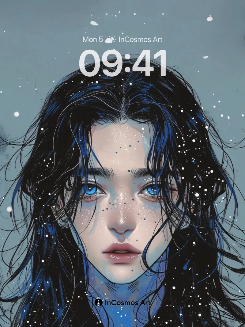 Stellar Veil Wallpaper with Cosmic Hair