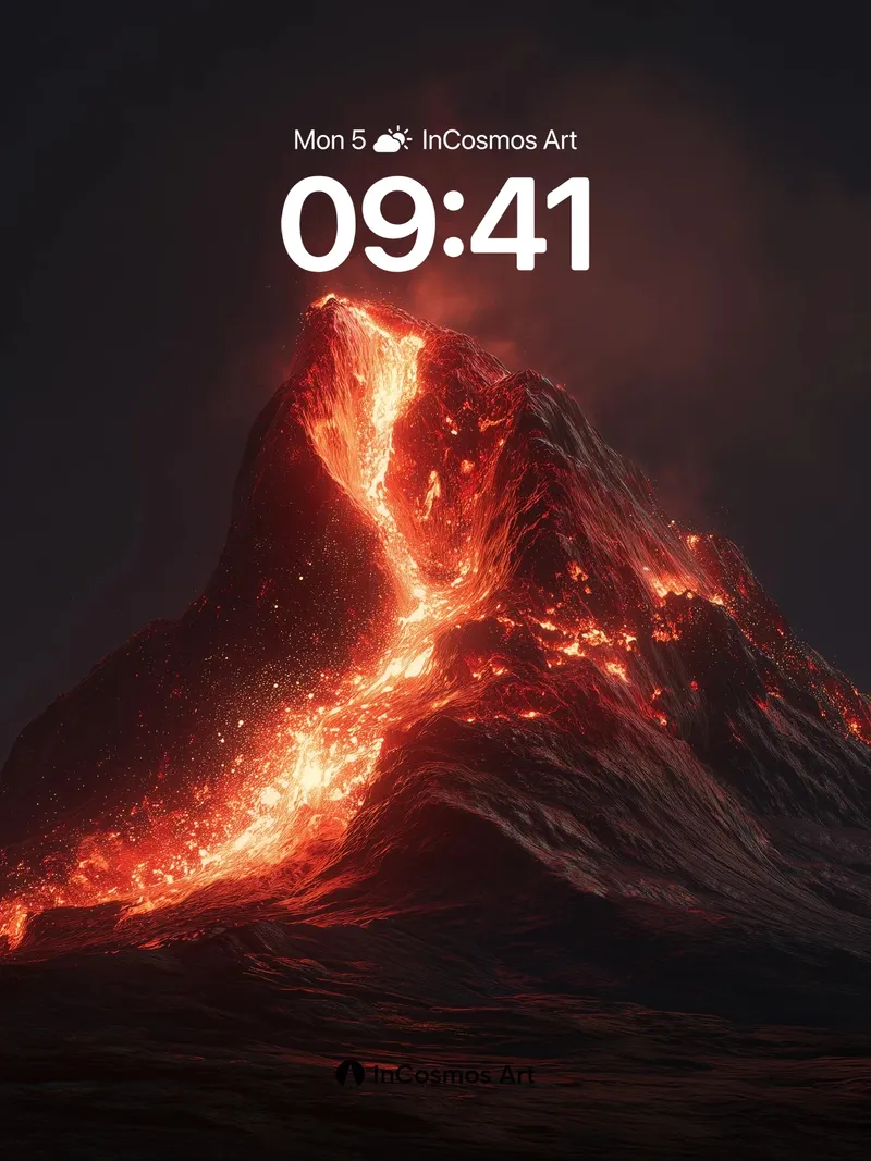 Fiery Ascent Wallpaper with Lava Veins