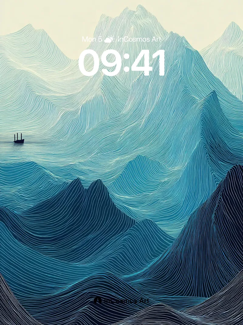 Sapphire Ridge Wallpaper with Whispering Lines