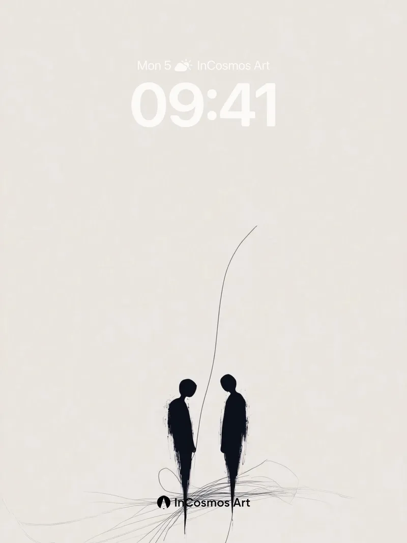 Silhouetted Whisper Wallpaper with Floating Lines