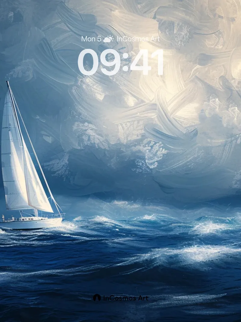 Stormbound Sail Wallpaper with Moonlit Veil