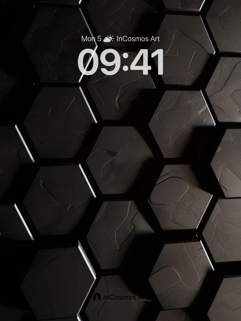 Shadowed Hexagon Wallpaper with Textured Depth
