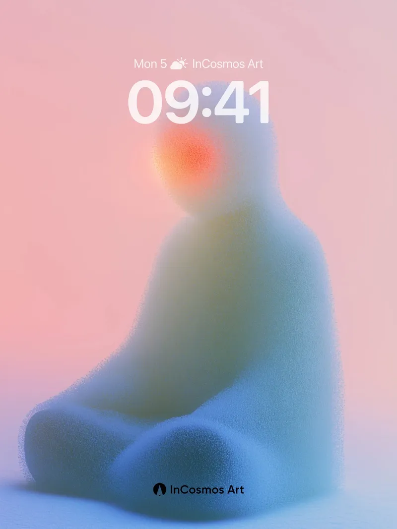 Serene Glow Wallpaper with Ethereal Form