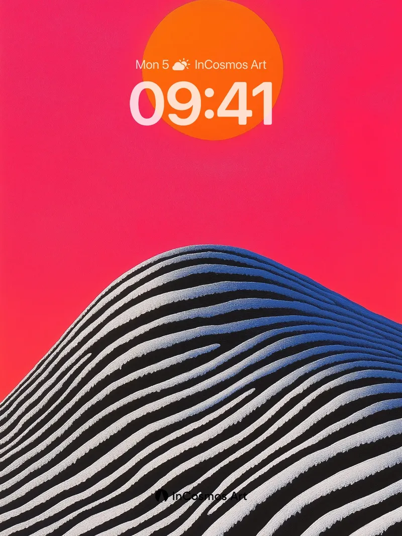 Crimson Horizon Wallpaper with Zebra Ridge