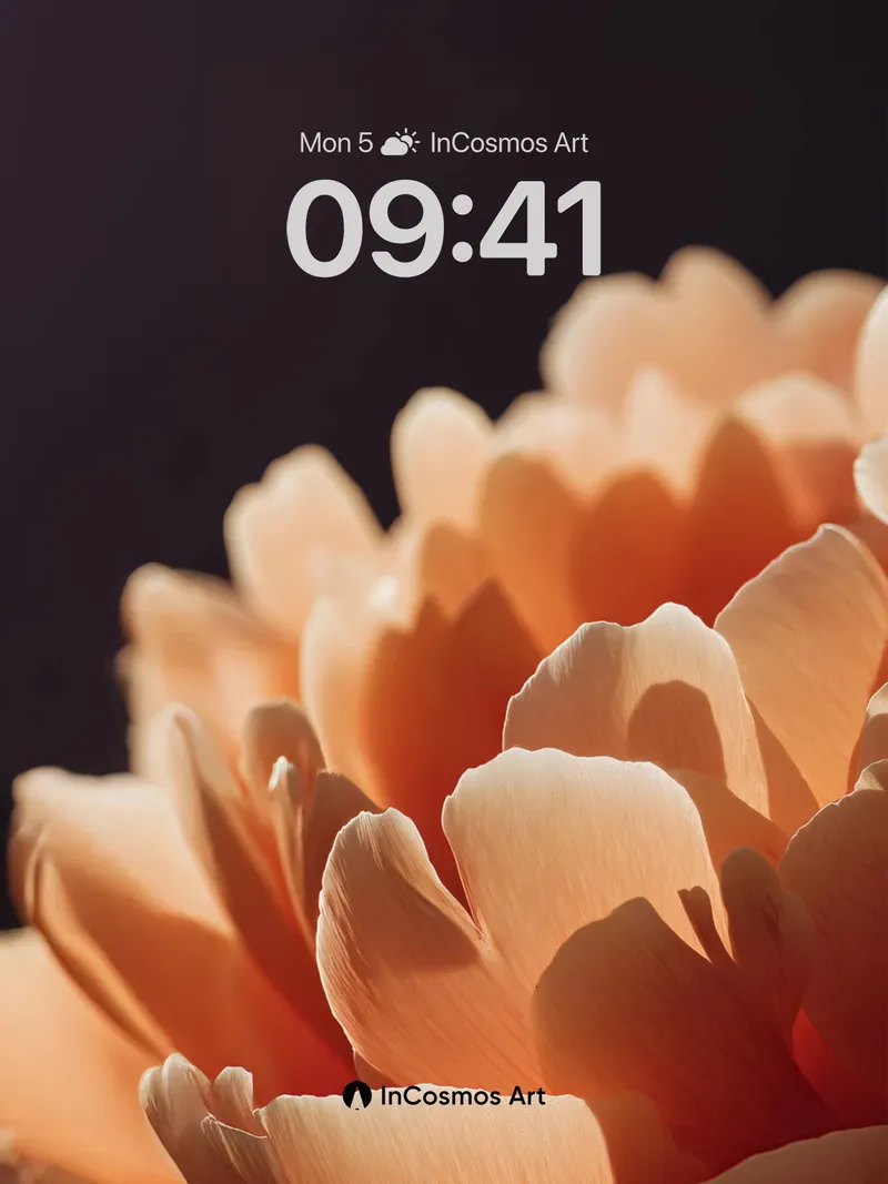 Golden Hush Wallpaper with Petal Shadows