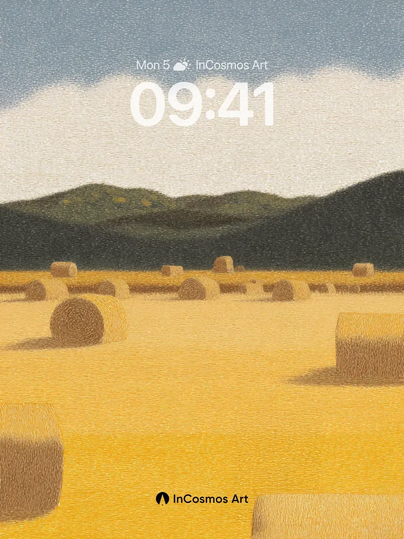 Golden Hush Wallpaper with Distant Hills