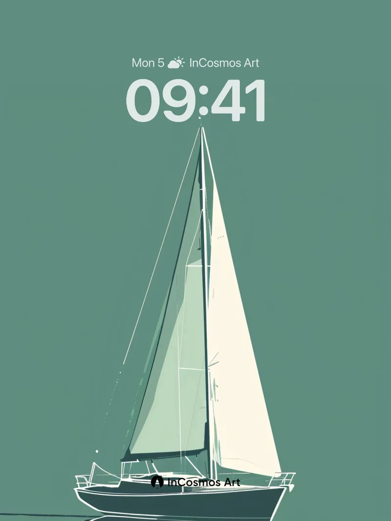 Serenity Sail Wallpaper with Whispering Reflections