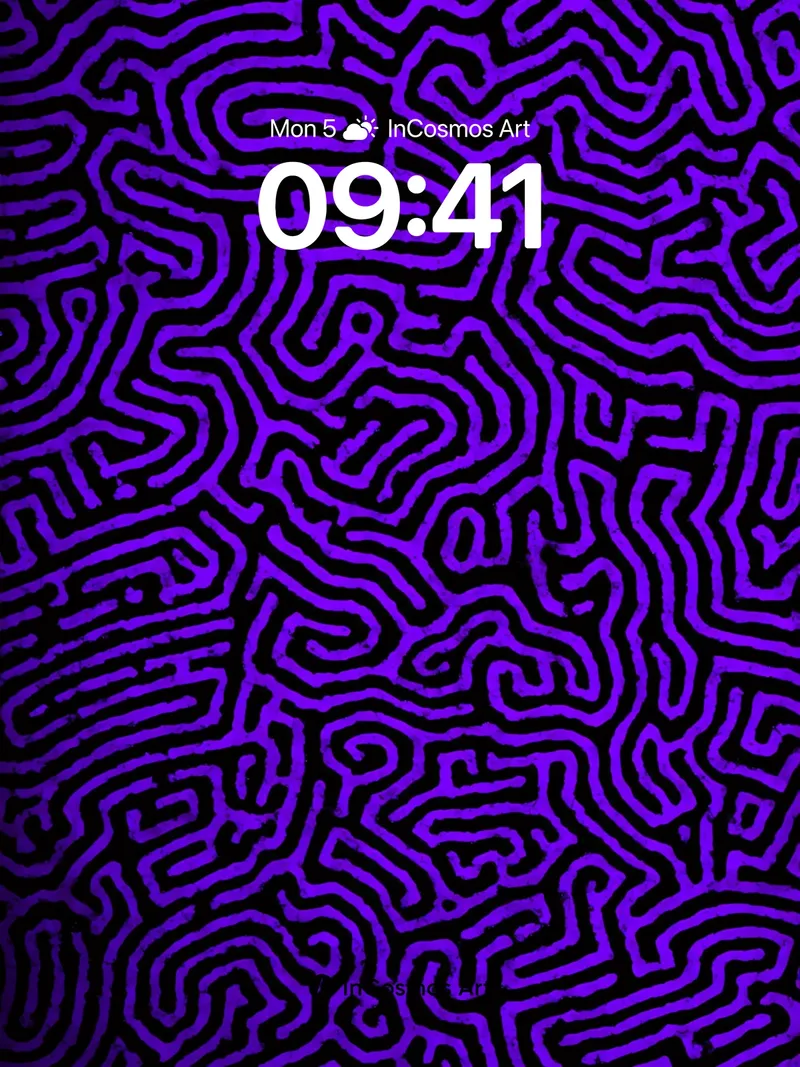 Labyrinthine Pulse Wallpaper with Neon Veins