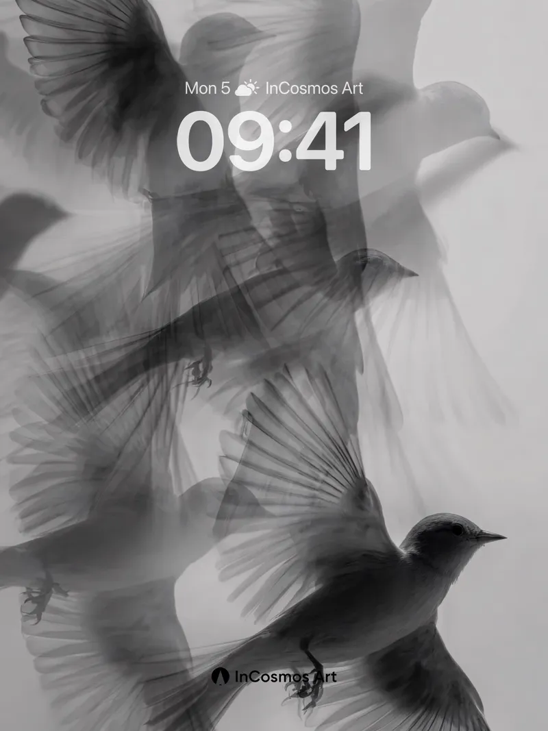 Ghost Flight Wallpaper with Ethereal Wings