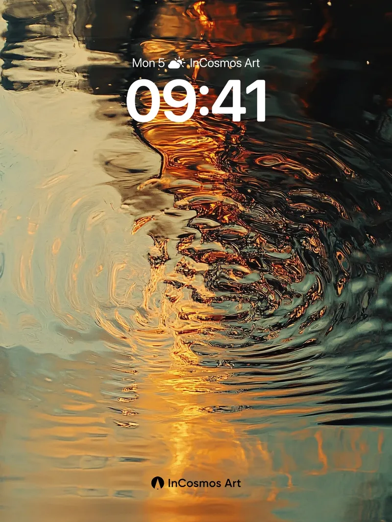 Golden Murmur Wallpaper with Liquid Light