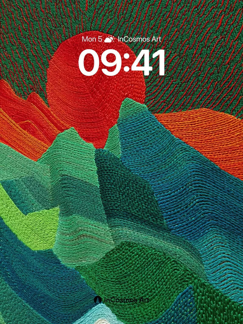 Ember-Weave Wallpaper with Mountain Pulse