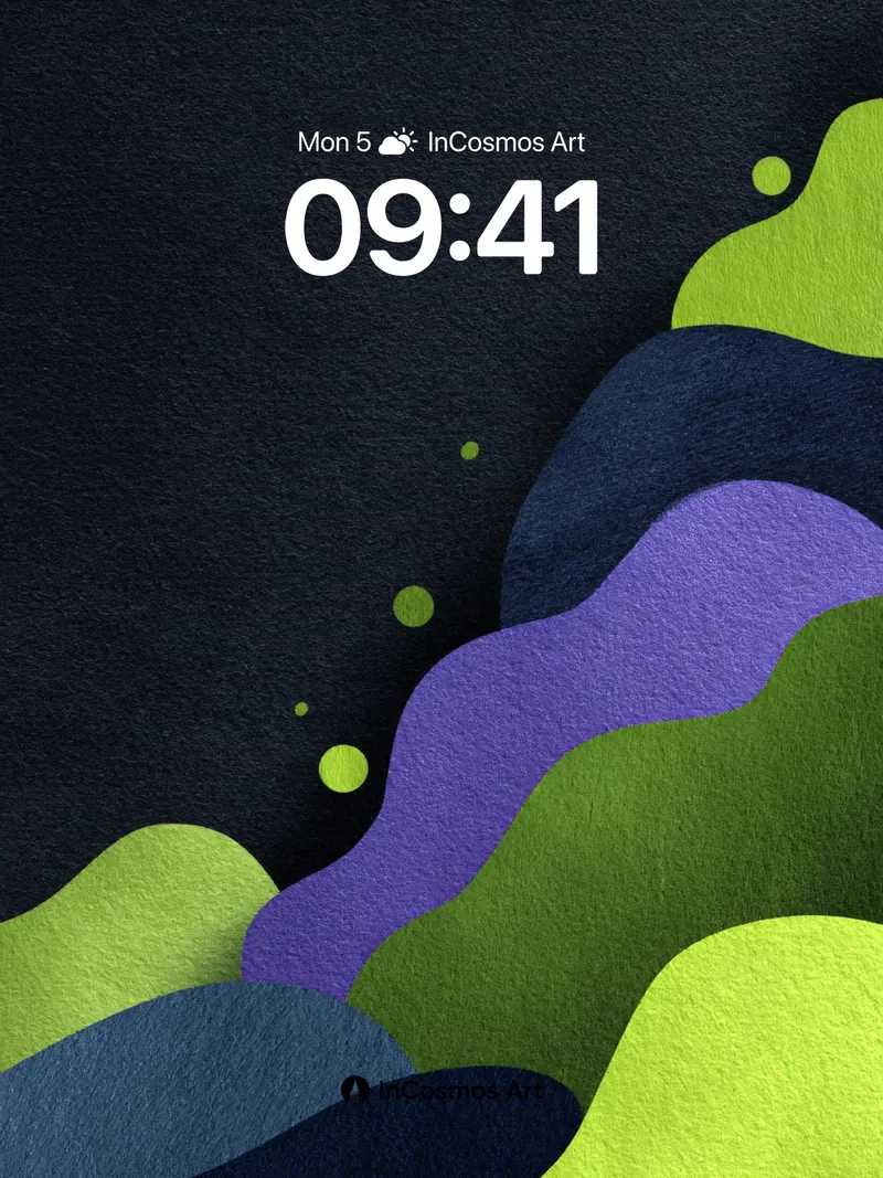 Velvet Wave Wallpaper with Floating Dots