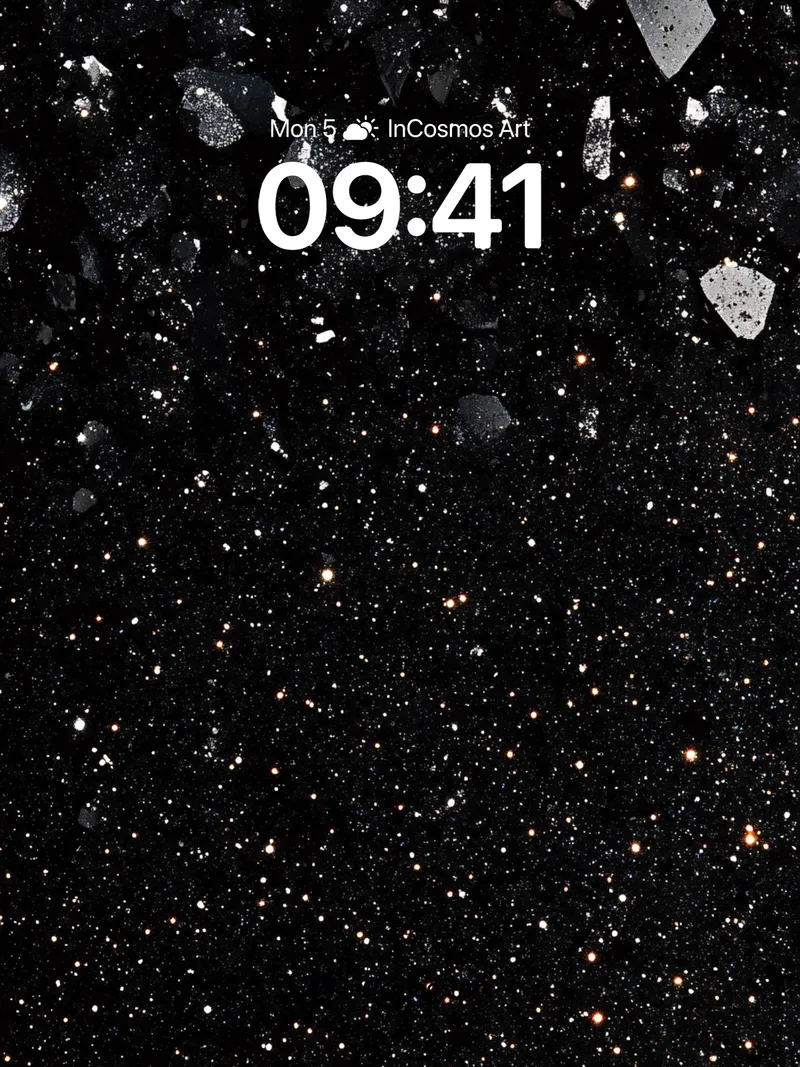 Cosmic Drift Wallpaper with Floating Fragments