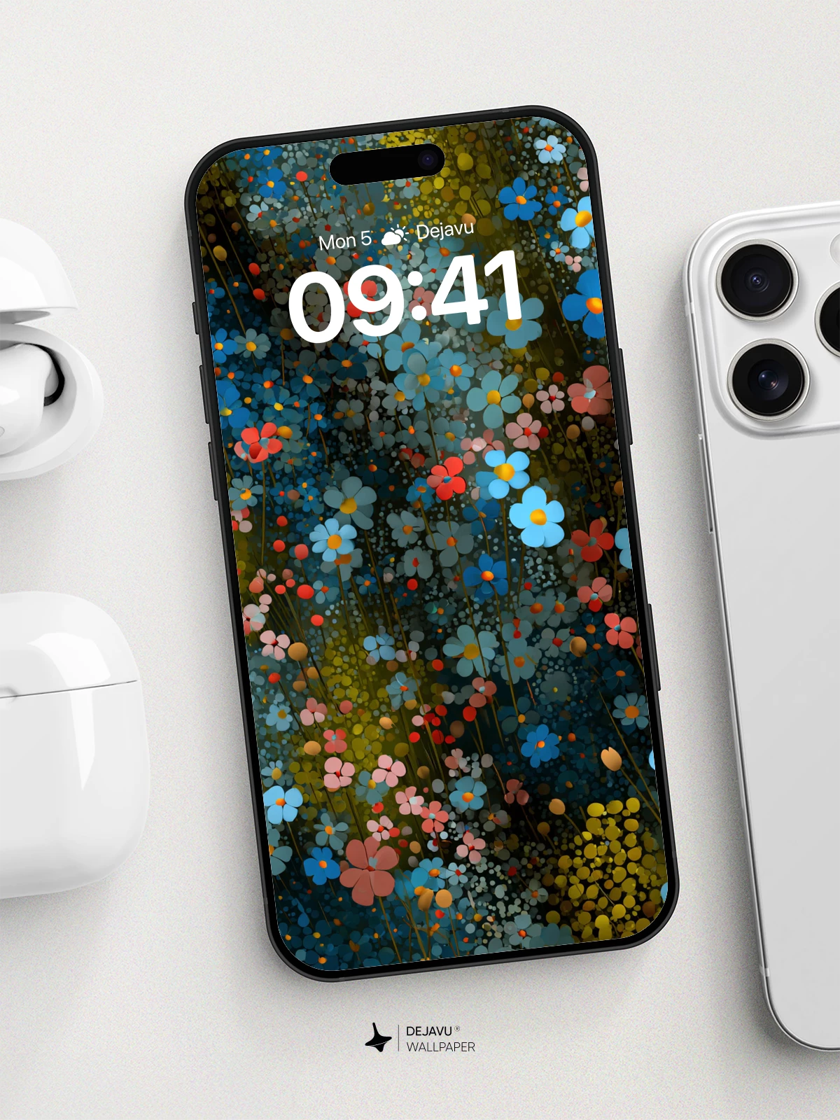 Whimsical Floral Garden Wallpaper 8K for iPhone and Android