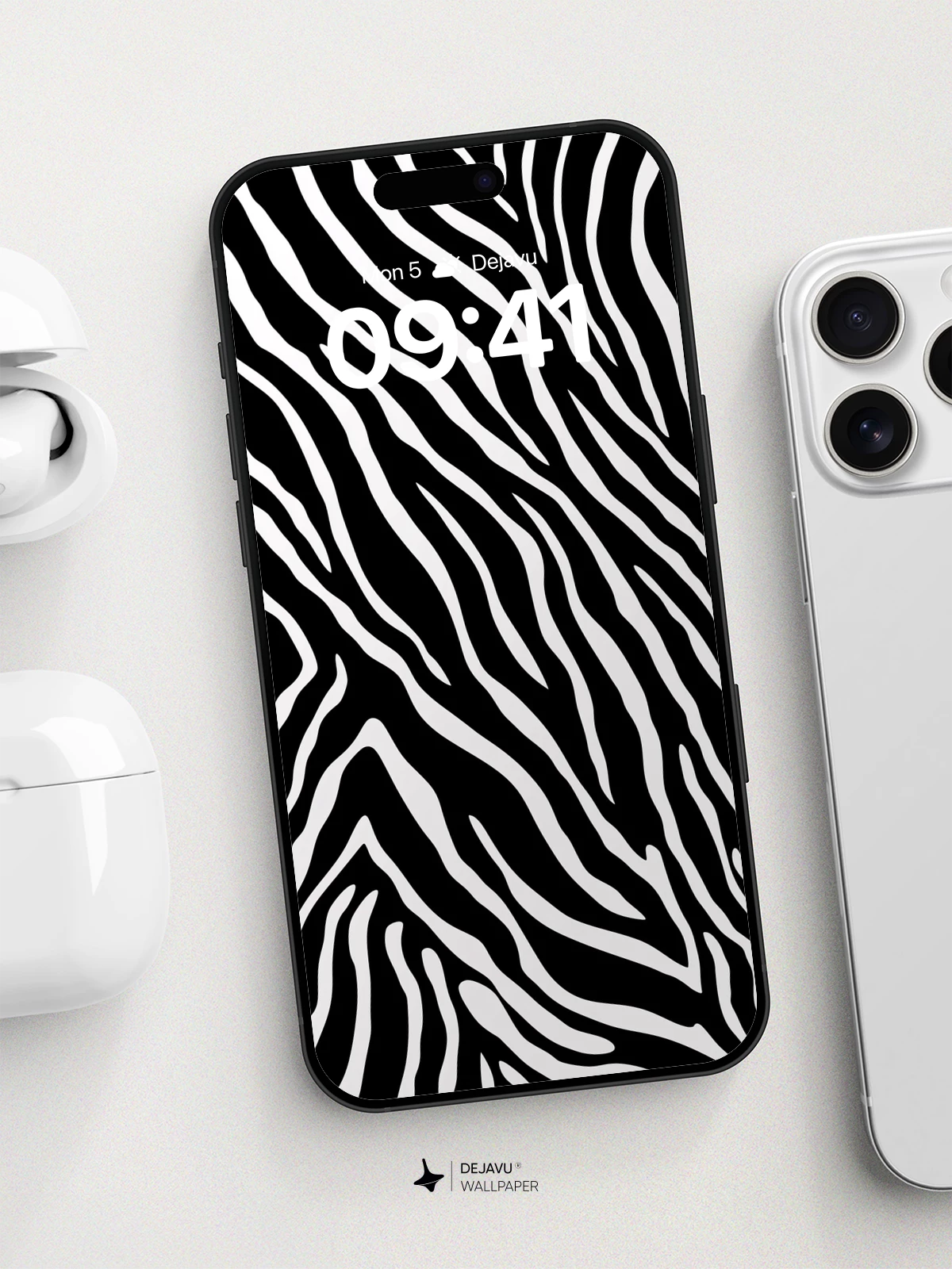Zebra Stripe Pattern Wallpaper 8K for iPhone and Android