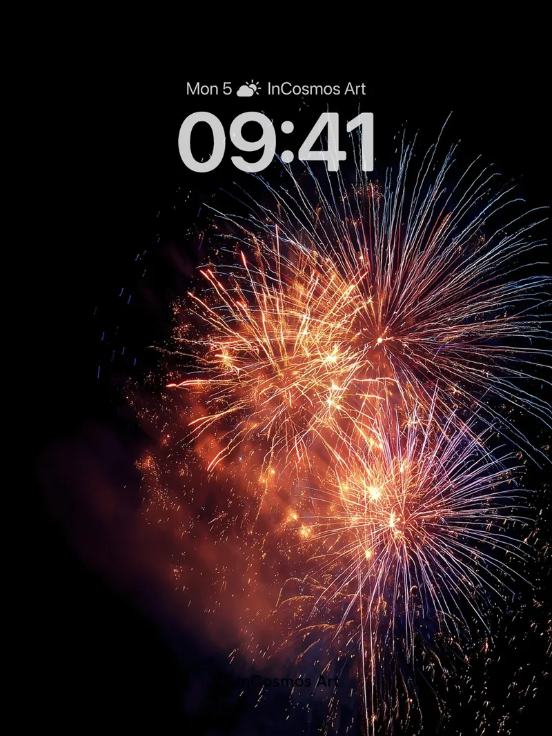 Crimson Burst Wallpaper with Starlight Trails