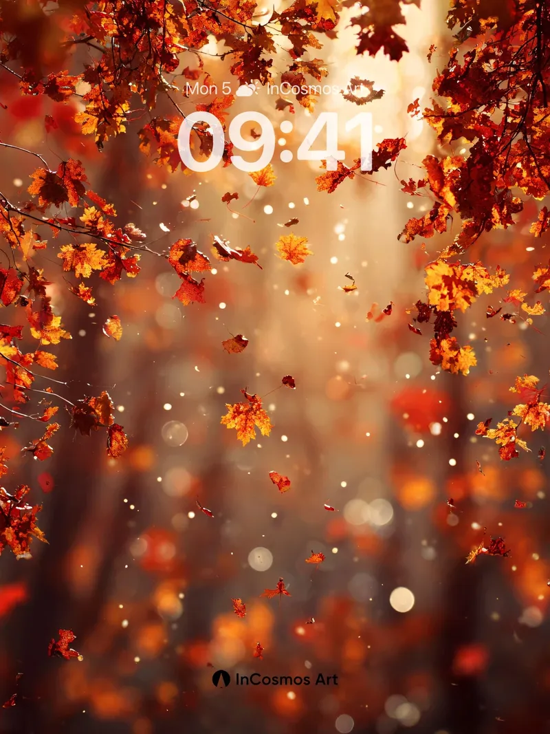 Autumn Hush Wallpaper with Floating Light