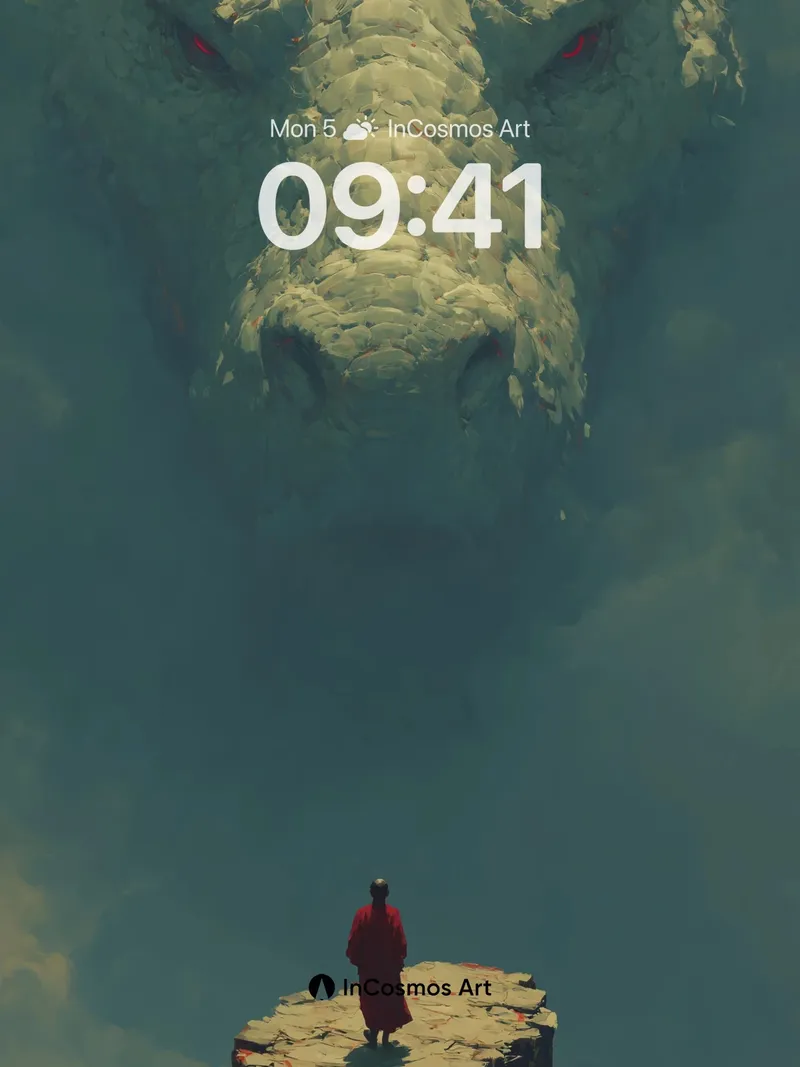 Serpentine Sky Wallpaper with Cloud-Formed Dragon