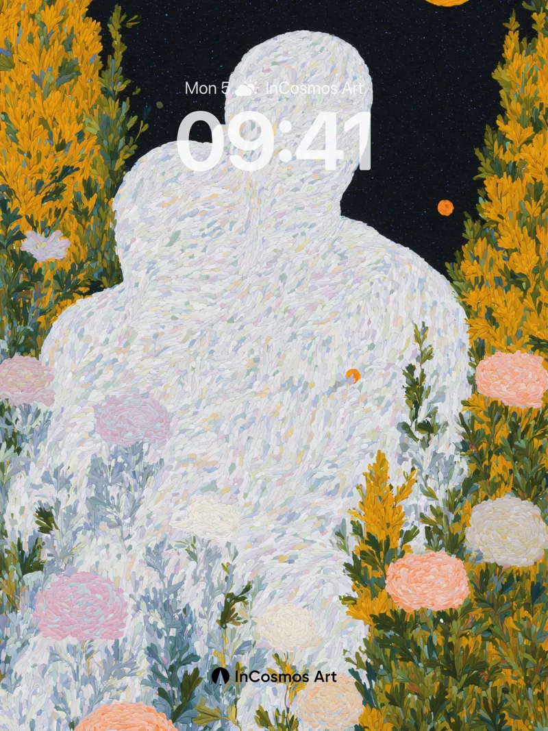 Luminous Embrace Wallpaper with Celestial Bloom