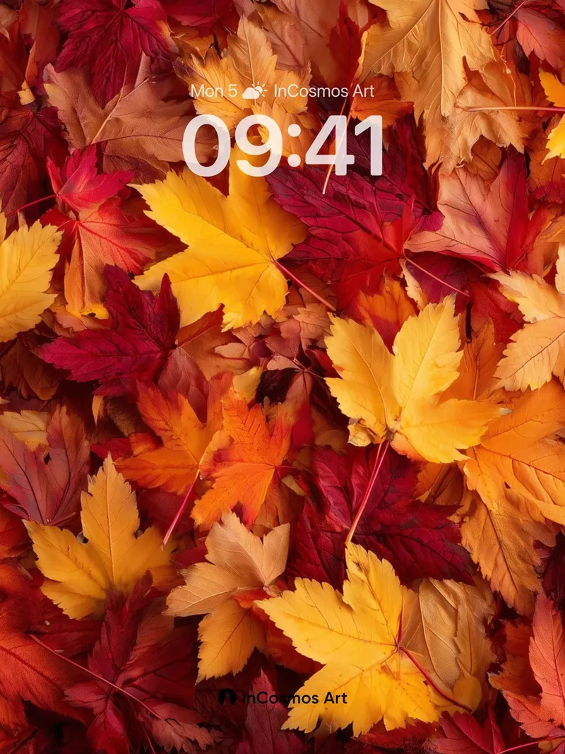 Autumn Hush Wallpaper with Crimson Veins