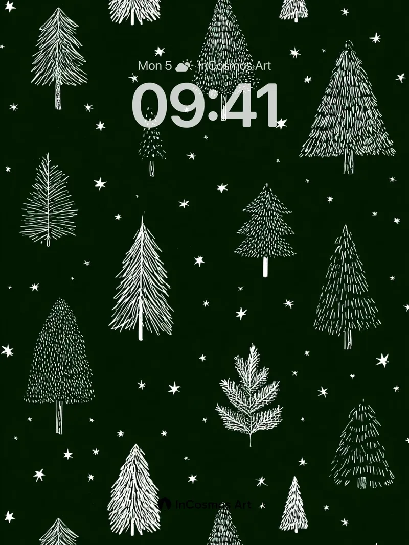 Whispering Pine Wallpaper with Starlight Dust