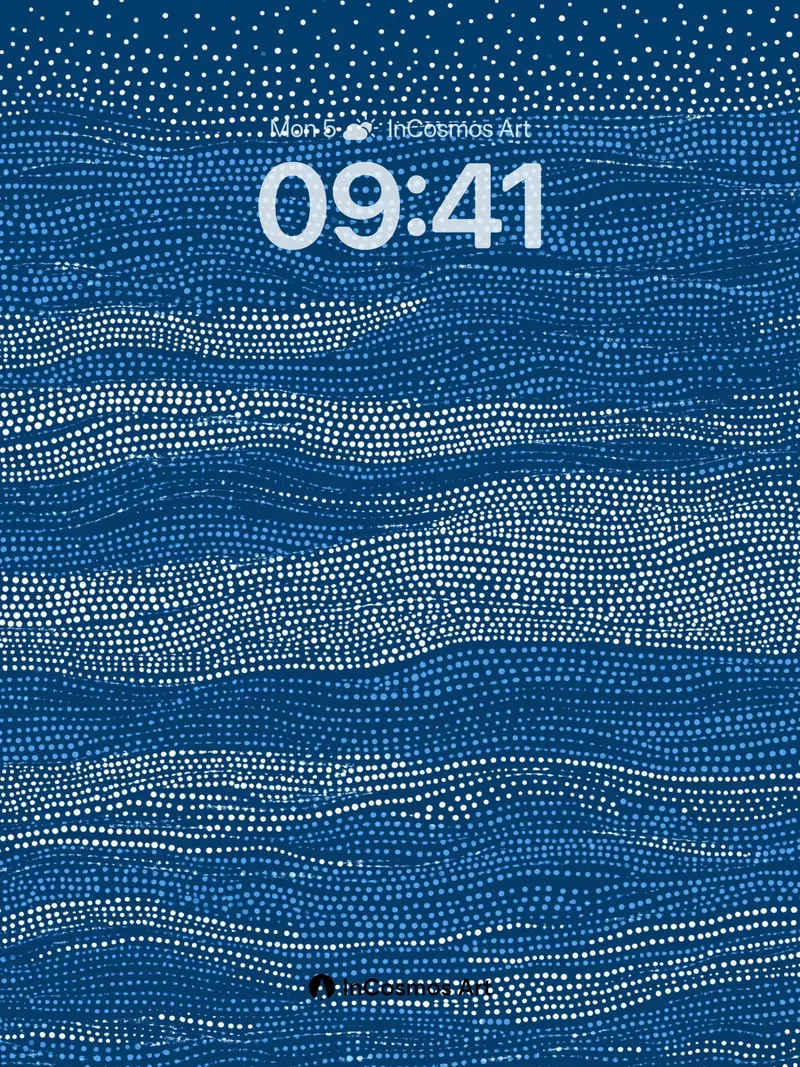 Deep Ocean Pulse Wallpaper with Dotted Waves