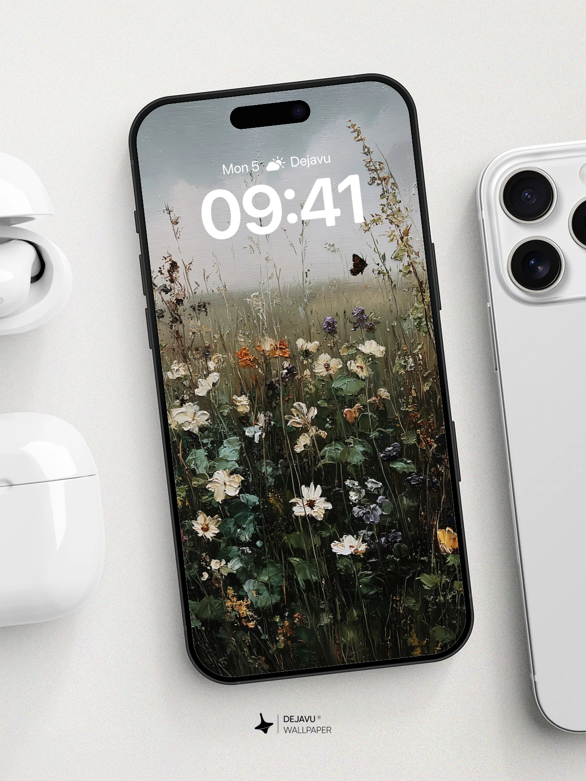 Wildflower Meadow Art Wallpaper 8K for iPhone and Android