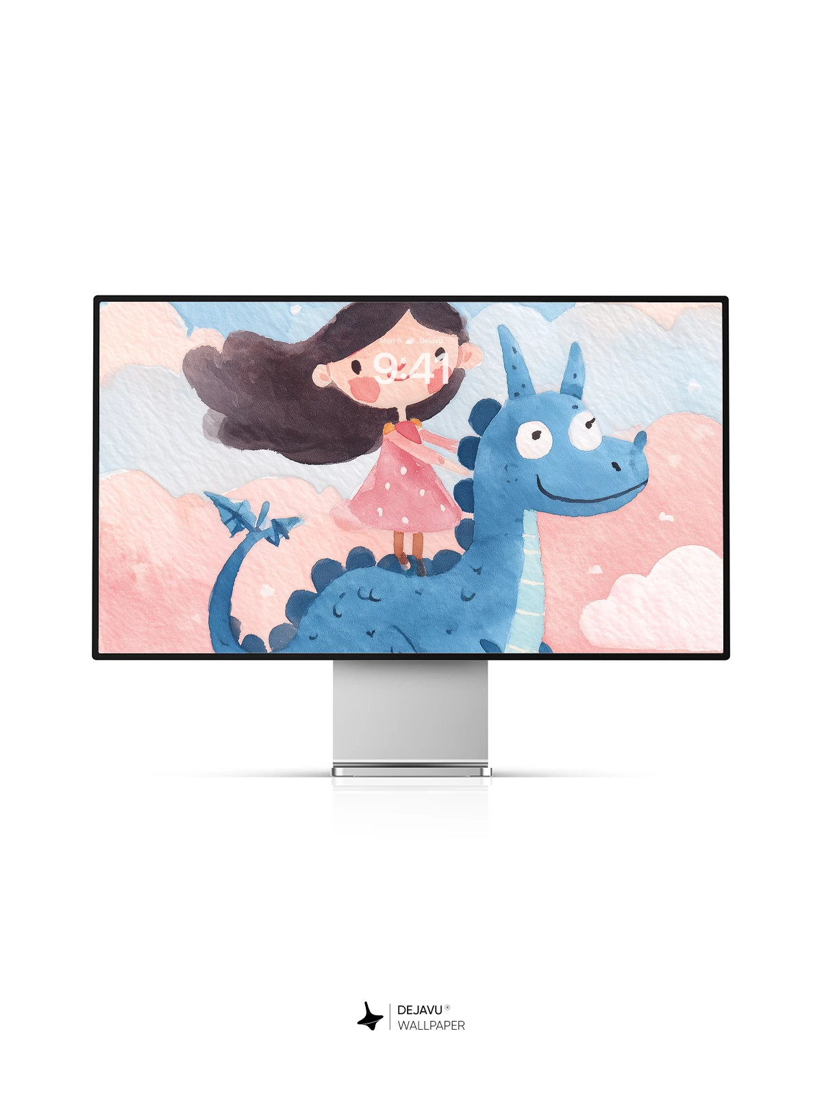 Whimsical Princess and Dragon Cloudscape Wallpaper 8K