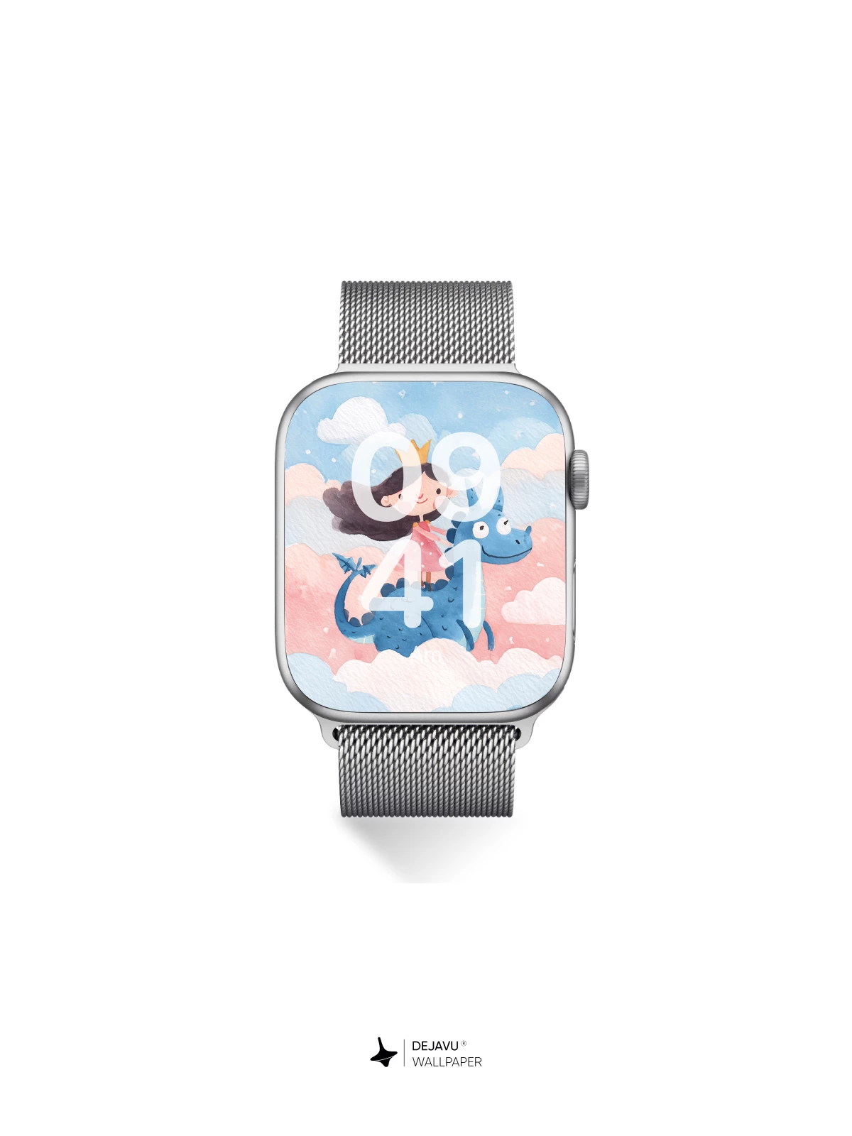 Whimsical Princess and Dragon Cloudscape Wallpaper 8K