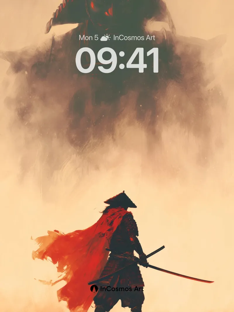 Shadowed Valor Wallpaper with Crimson Cape