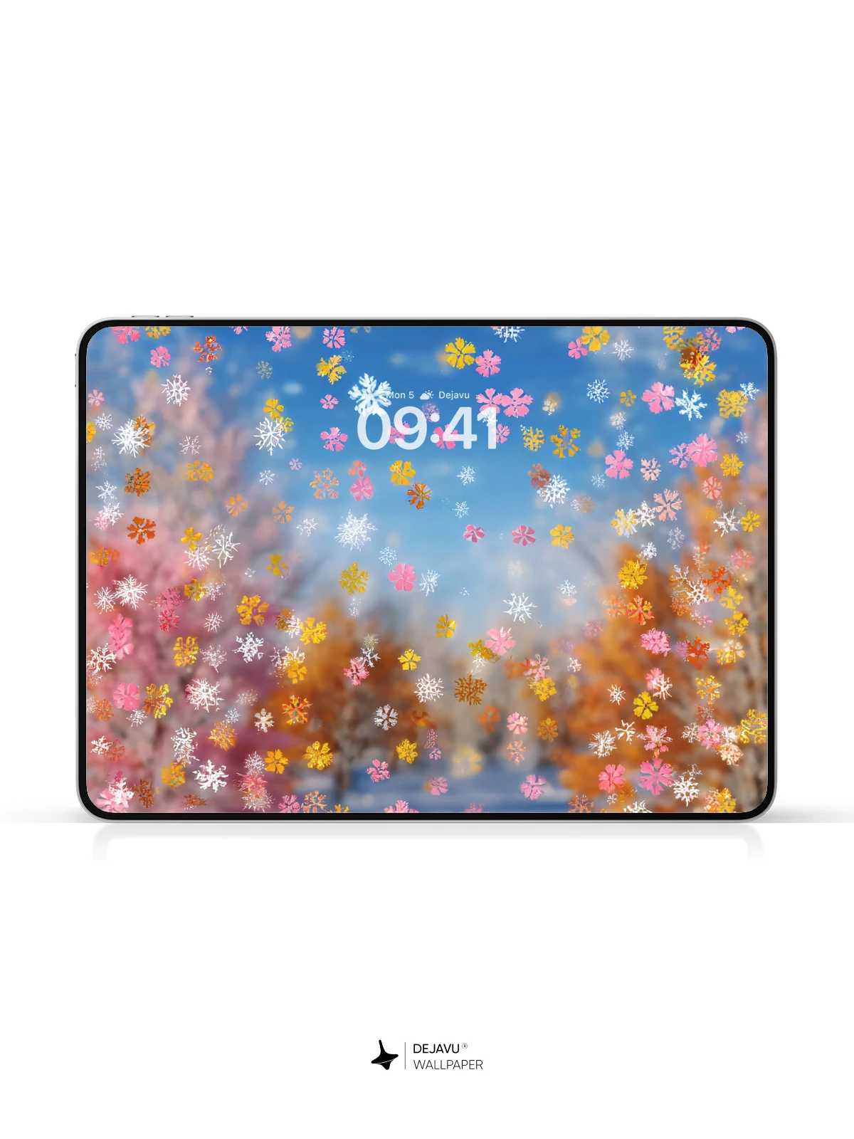 Whimsical Floral Snowfall Wallpaper 8K for iPhone and Android